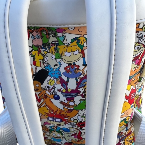 Retro Loungefly Nickelodeon Nick 90'S Rewind Gang Print allover Mini Backpack - Picture 14 of 14